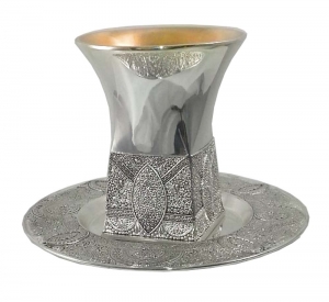 Kiddush Cup w/Coaster Filigree