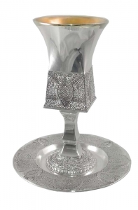 Kiddush Goblet w/Coaster Filigree