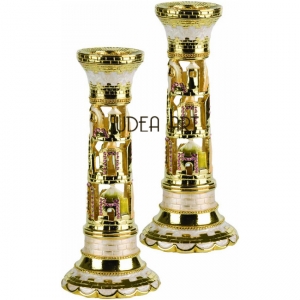 Candle Holders Jerusalem Ivory