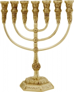 Menorah Temple 15 cm Gold