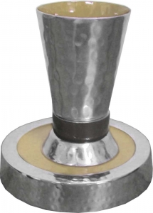 Kiddush Cup Hammered Aluminum 3